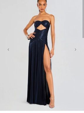 Retrofete Mallory Strapless Gown with High Slit